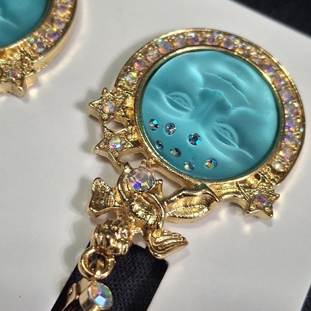 Kirks Folly Angel Moon Face Earrings - Picture 4 of 11